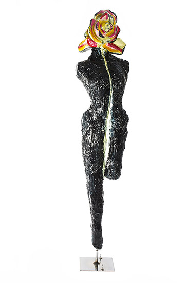 Woman from No Mind series/metal, plaster, fiberglass, synthetic resin, chromed metal, stainless steel, acrylic with transparent color coating/ 40.30.184 cm/2013