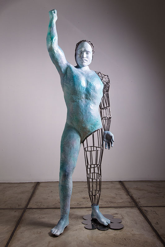 The Self Portrait from Beyond me series/Metal, stainless steel, Fiberglass, Synthetic Resin , Acrylic Spray Paint /70.50.195cm/ 2015