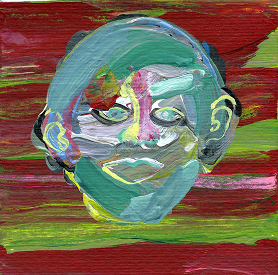 From Self Portrait series/acrylic on cardboard/10.10 cm/2013
