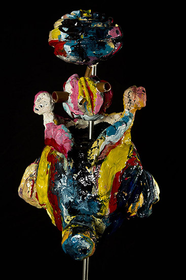 Untitled from Self Portrait series/metal, plaster, copper tubes, stainless steel, acrylic and car paint with transparent color coating/ 28.25.150 cm/2012
