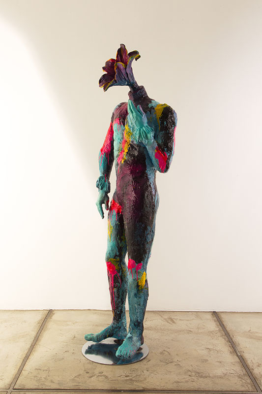 The flower man/metal, fiberglass, synthetic resin, acrylic with Transparent Color Coating /50.30.180cm/ 2014