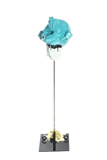 Untitled from Self Portrait series/metal, plaster, stainless steel, acrylic with transparent color coating/ 30.30.110 cm/2012