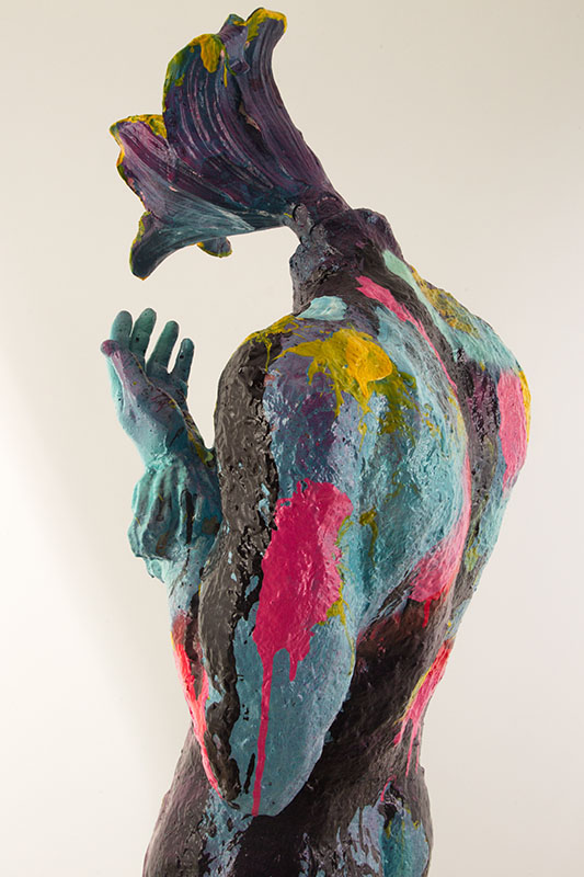 The flower man/metal, fiberglass, synthetic resin, acrylic with Transparent Color Coating /50.30.180cm/ 2014