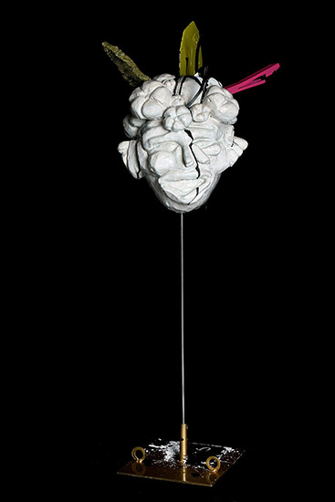 Untitled from Self Portrait series/metal, plaster, synthetic resin, wood,stainless steel, car paint with transparent color coating/ 120.40.36 cm/ 2012