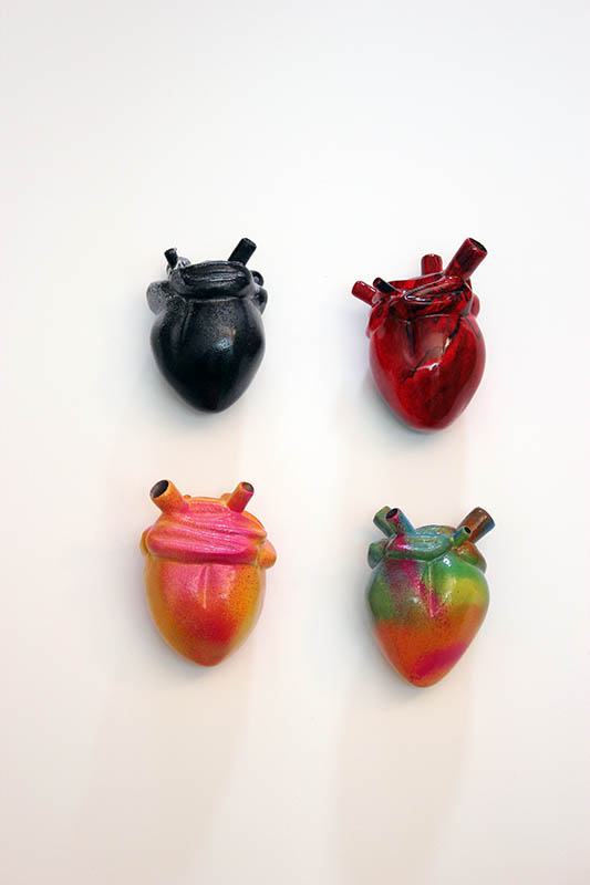 From Heart series/plaster, copper tube, acrylic spray paint with transparent color coating /15.8.8cm/2014